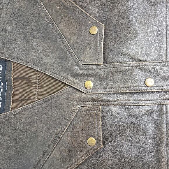 Vintage Men's Himalaya Motor Bike Wear Leather Motorcycle Riding Vest - Picture 7 of 14